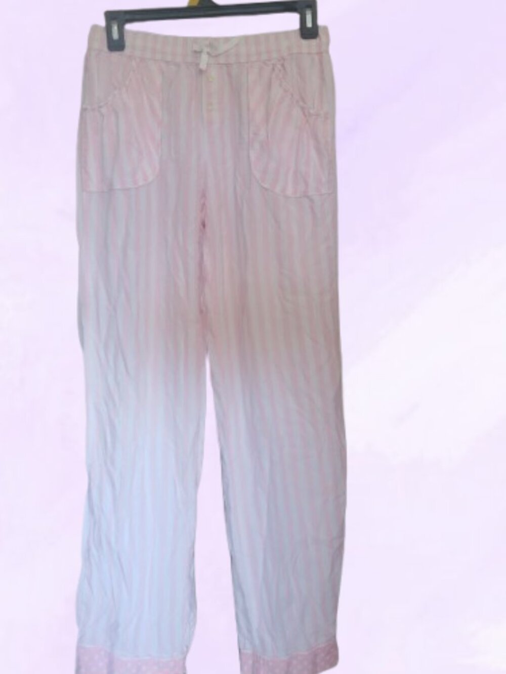 Victoria's Secret vertical striped pj pajamas bottoms in pink and white size XS.